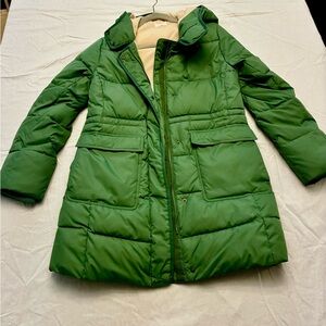J. Crew Green Puffer Coat Size 14